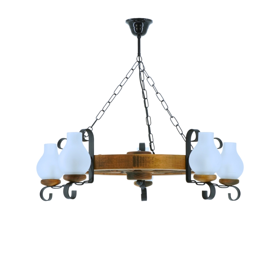Sietynas, kabinamas ant grandinės ROATA 5xE14/40W/230V diametras 70 cm bukas