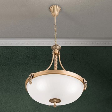 Sietynas, kabinamas ant grandinės ROCCA 3xE27/60W/230V diametras 42 cm bronza/balta