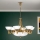 Sietynas, kabinamas ant grandinės ROCCA 9xE27/60W/230V diametras 75 cm bronza/balta