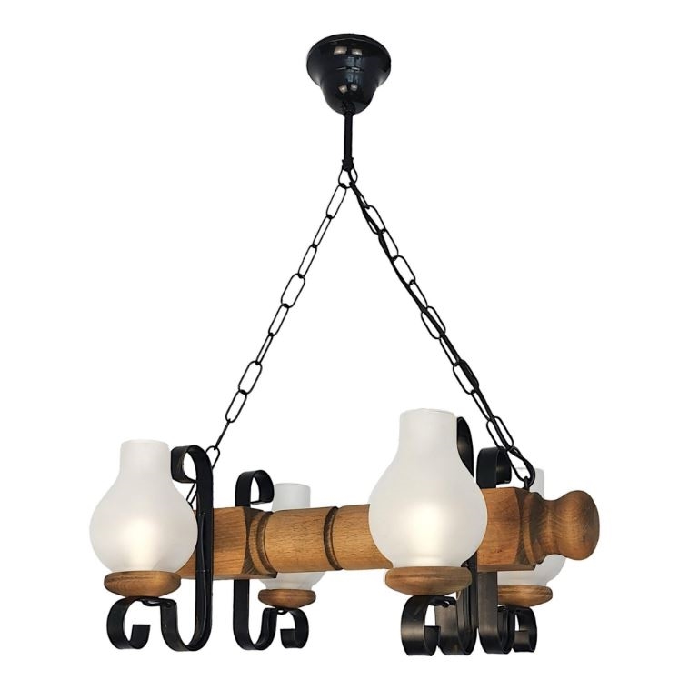 Sietynas, kabinamas ant grandinės RUSTIC 4xE14/40W/230V bukas