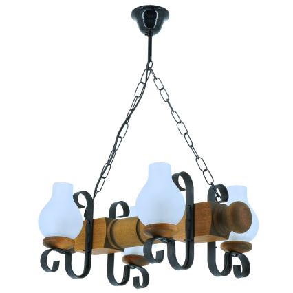 Sietynas, kabinamas ant grandinės RUSTIC 4xE14/40W/230V bukas