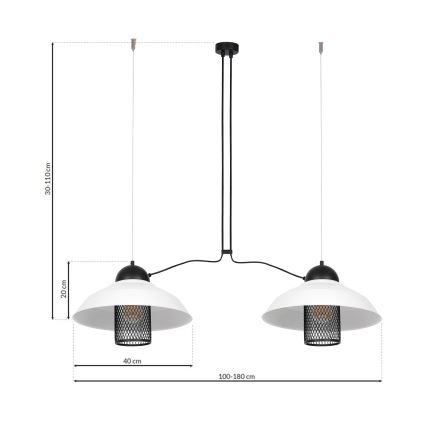 Sietynas, kabinamas ant virvės BJORN 2xE27/60W/230V