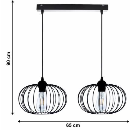 Sietynas, kabinamas ant virvės BOCCA 2xE27/60W/230V