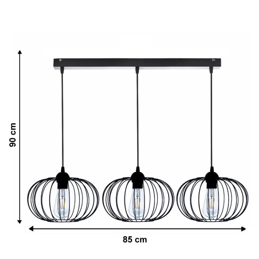 Sietynas, kabinamas ant virvės BOCCA 3xE27/60W/230V