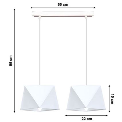 Sietynas, kabinamas ant virvės DIAMENT 2xE27/60W/230V balta