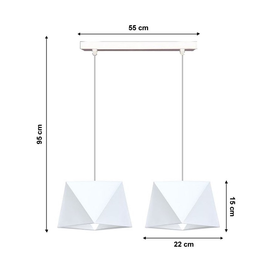 Sietynas, kabinamas ant virvės DIAMENT 2xE27/60W/230V balta