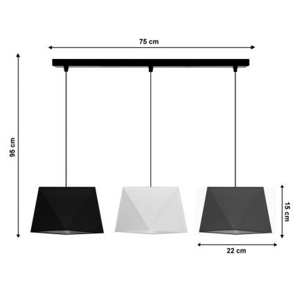 Sietynas, kabinamas ant virvės DIAMENT 3xE27/60W/230V