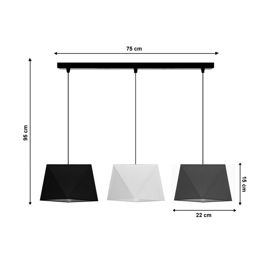 Sietynas, kabinamas ant virvės DIAMENT 3xE27/60W/230V