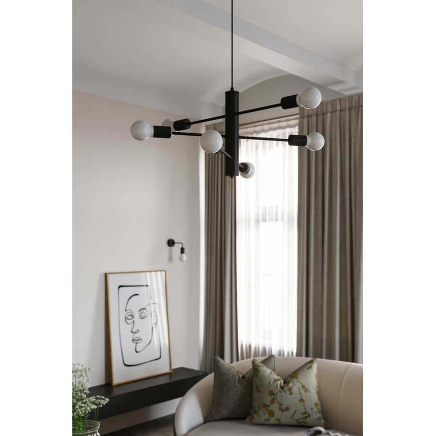 Sietynas, kabinamas ant virvės DUOMO 3M 3xE27/60W/230V juoda