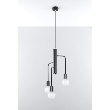 Sietynas, kabinamas ant virvės DUOMO 3M 3xE27/60W/230V juoda
