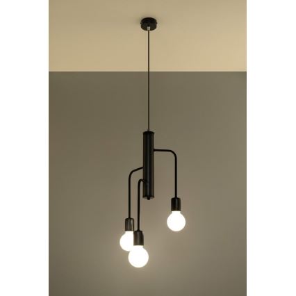 Sietynas, kabinamas ant virvės DUOMO 3M 3xE27/60W/230V juoda