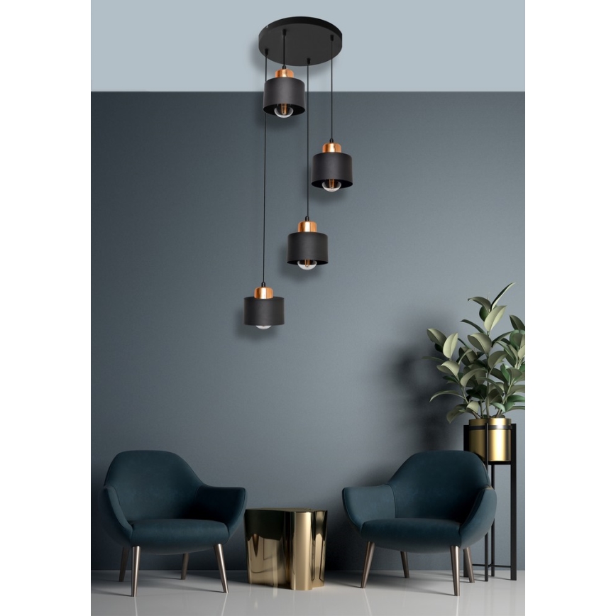 Sietynas, kabinamas ant virvės EDISON 4xE27/15W/230V
