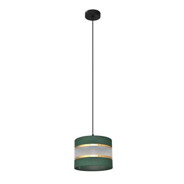 Sietynas, kabinamas ant virvės HELEN 1xE27/15W/230V diametras 20 cm žalia/auksas