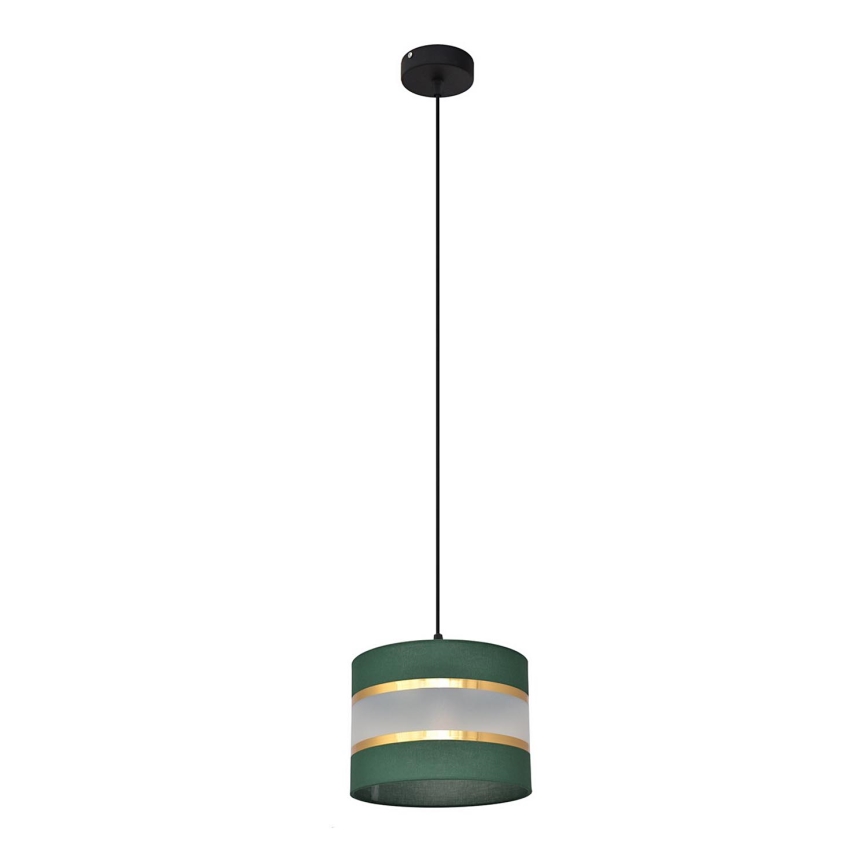 Sietynas, kabinamas ant virvės HELEN 1xE27/15W/230V diametras 20 cm žalia/auksas