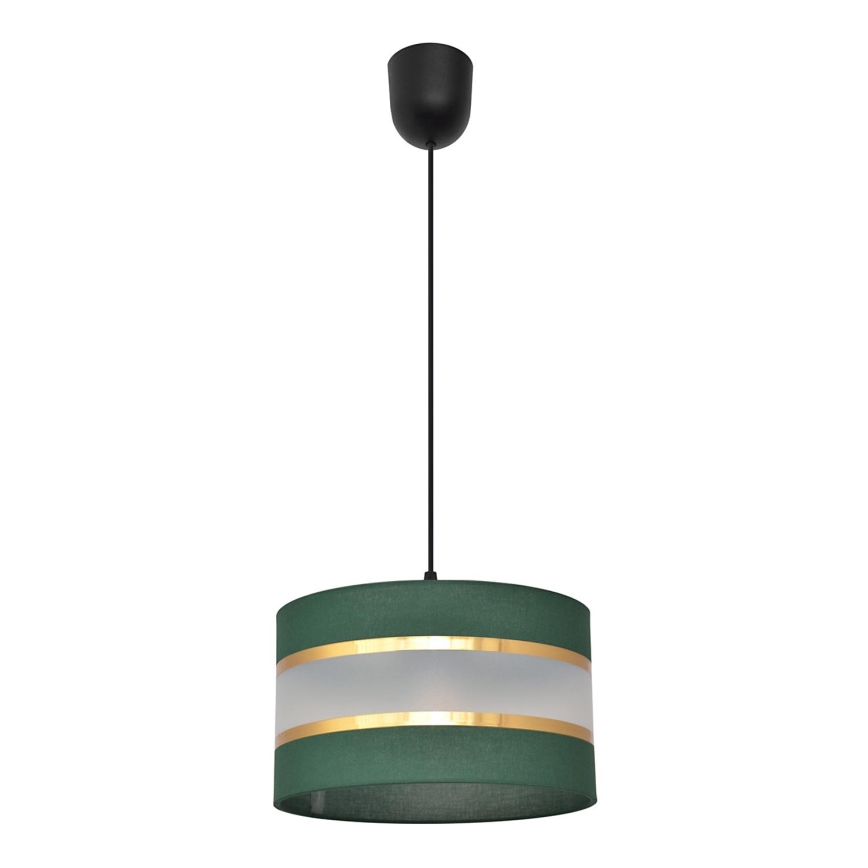Sietynas, kabinamas ant virvės HELEN 1xE27/15W/230V diametras 25 cm žalia/auksas
