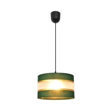 Sietynas, kabinamas ant virvės HELEN 1xE27/15W/230V diametras 25 cm žalia/auksas