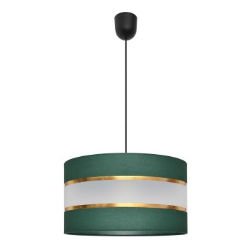 Sietynas, kabinamas ant virvės HELEN 1xE27/15W/230V diametras 35 cm žalia/auksas