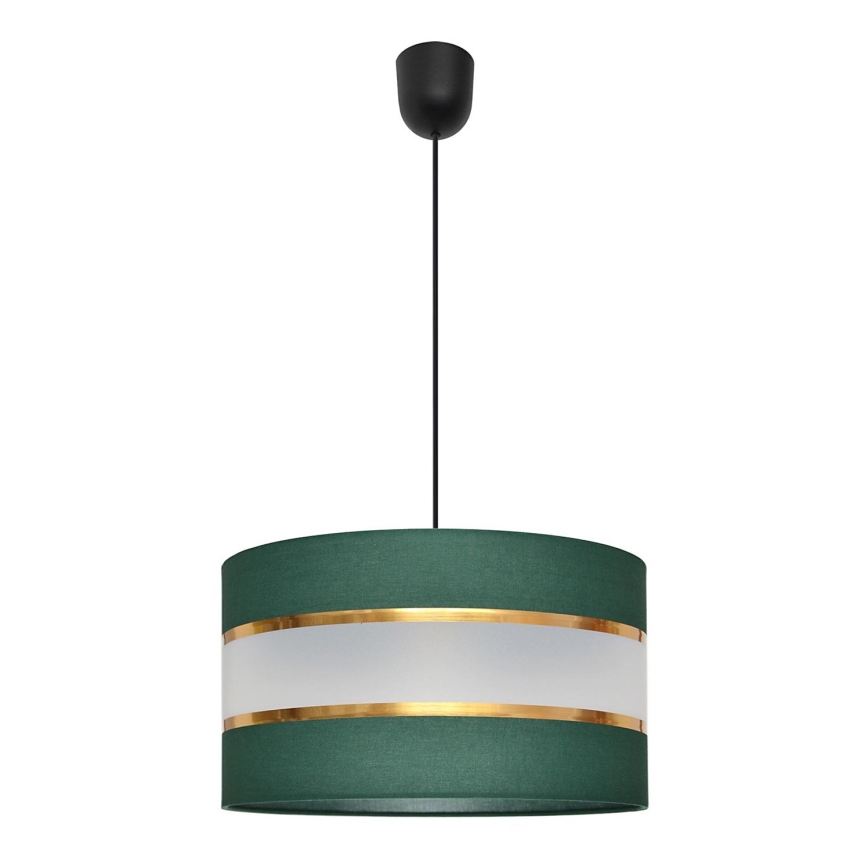 Sietynas, kabinamas ant virvės HELEN 1xE27/15W/230V diametras 35 cm žalia/auksas