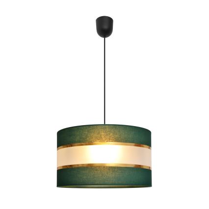Sietynas, kabinamas ant virvės HELEN 1xE27/15W/230V diametras 35 cm žalia/auksas
