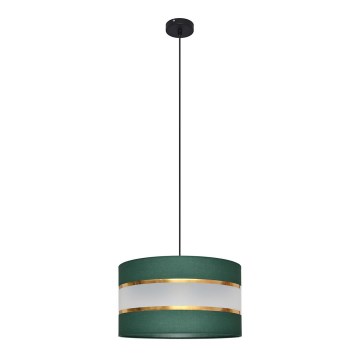 Sietynas, kabinamas ant virvės HELEN 1xE27/15W/230V diametras 35 cm žalia/auksas