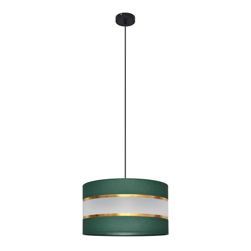 Sietynas, kabinamas ant virvės HELEN 1xE27/15W/230V diametras 35 cm žalia/auksas