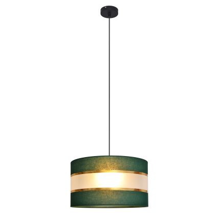 Sietynas, kabinamas ant virvės HELEN 1xE27/15W/230V diametras 35 cm žalia/auksas