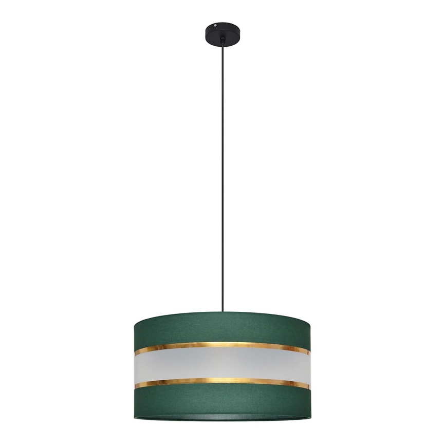 Sietynas, kabinamas ant virvės HELEN 1xE27/15W/230V diametras 40 cm žalia/auksas