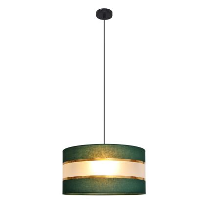 Sietynas, kabinamas ant virvės HELEN 1xE27/15W/230V diametras 40 cm žalia/auksas
