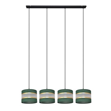 Sietynas, kabinamas ant virvės HELEN 4xE27/15W/230V žalia/auksas