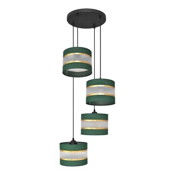 Sietynas, kabinamas ant virvės HELEN 4xE27/15W/230V žalia/auksas