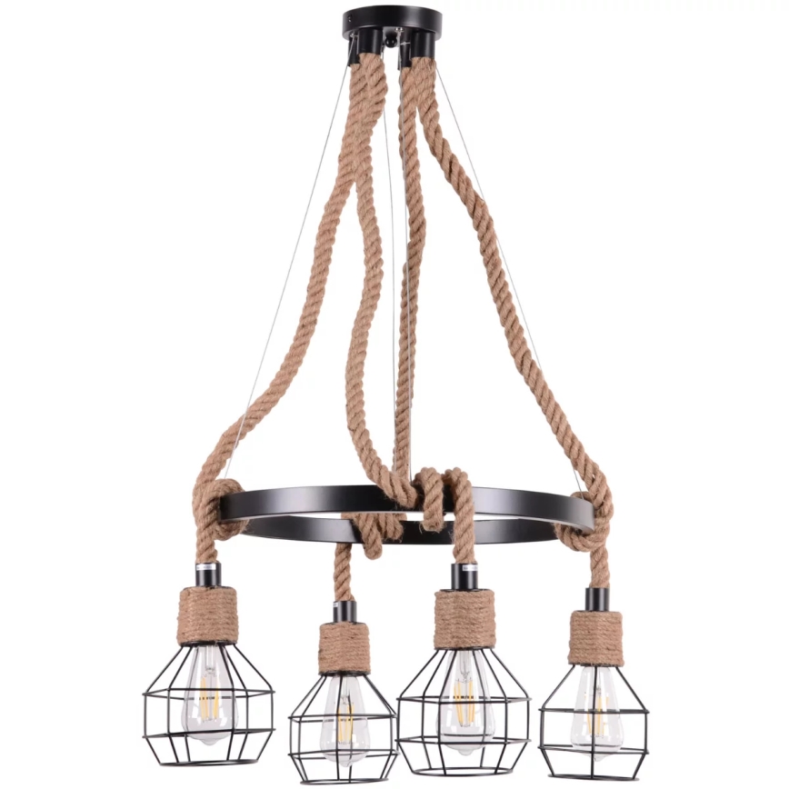 Sietynas, kabinamas ant virvės ROPE ALEGRA 4xE27/10W/230V