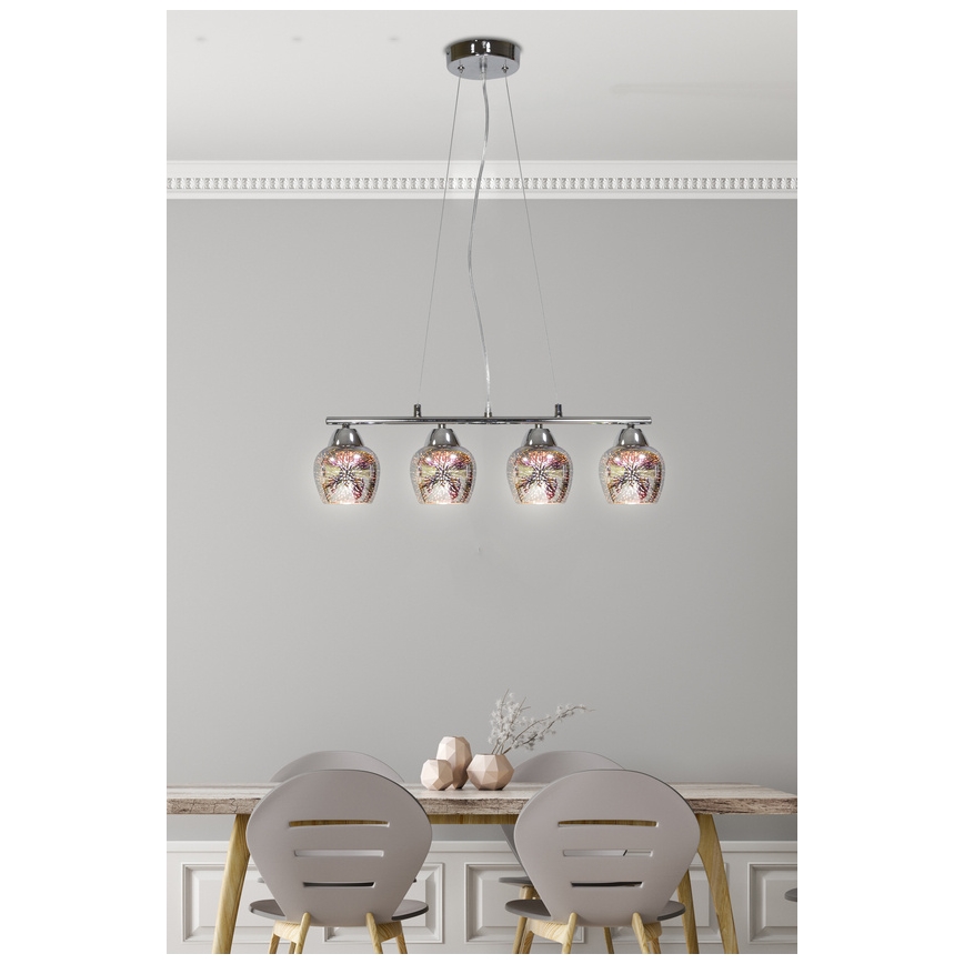 Sietynas, kabinamas ant virvės SIRIUS 4xE27/60W/230V