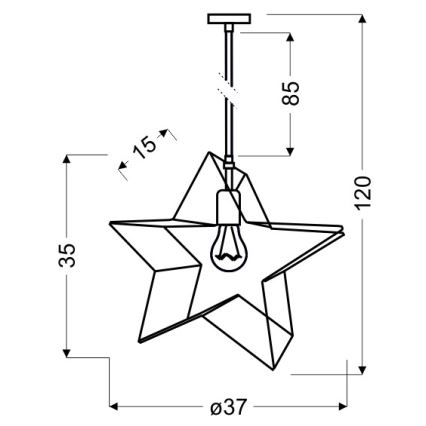 Sietynas, kabinamas ant virvės STAR 1xE27/60W/230V