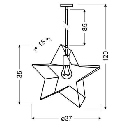 Sietynas, kabinamas ant virvės STAR 1xE27/60W/230V