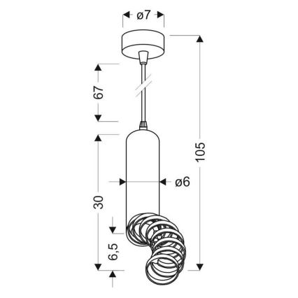 Sietynas, kabinamas ant virvės TUBA 1xGU10/50W/230V baltas