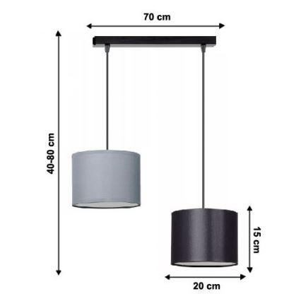 Sietynas, kabinamas ant virvės TUZ 2xE27/60W/230V