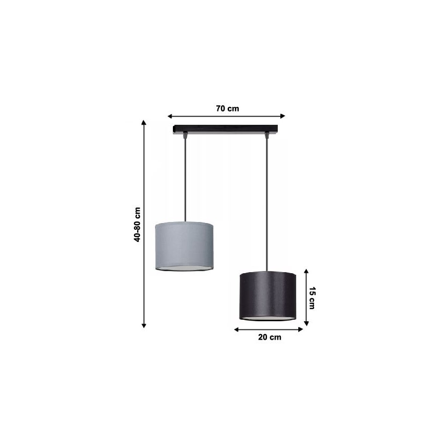 Sietynas, kabinamas ant virvės TUZ 2xE27/60W/230V
