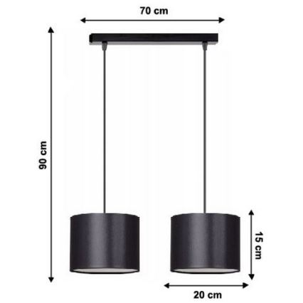 Sietynas, kabinamas ant virvės TUZ 2xE27/60W/230V