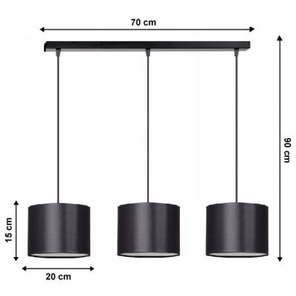 Sietynas, kabinamas ant virvės TUZ 3xE27/60W/230V