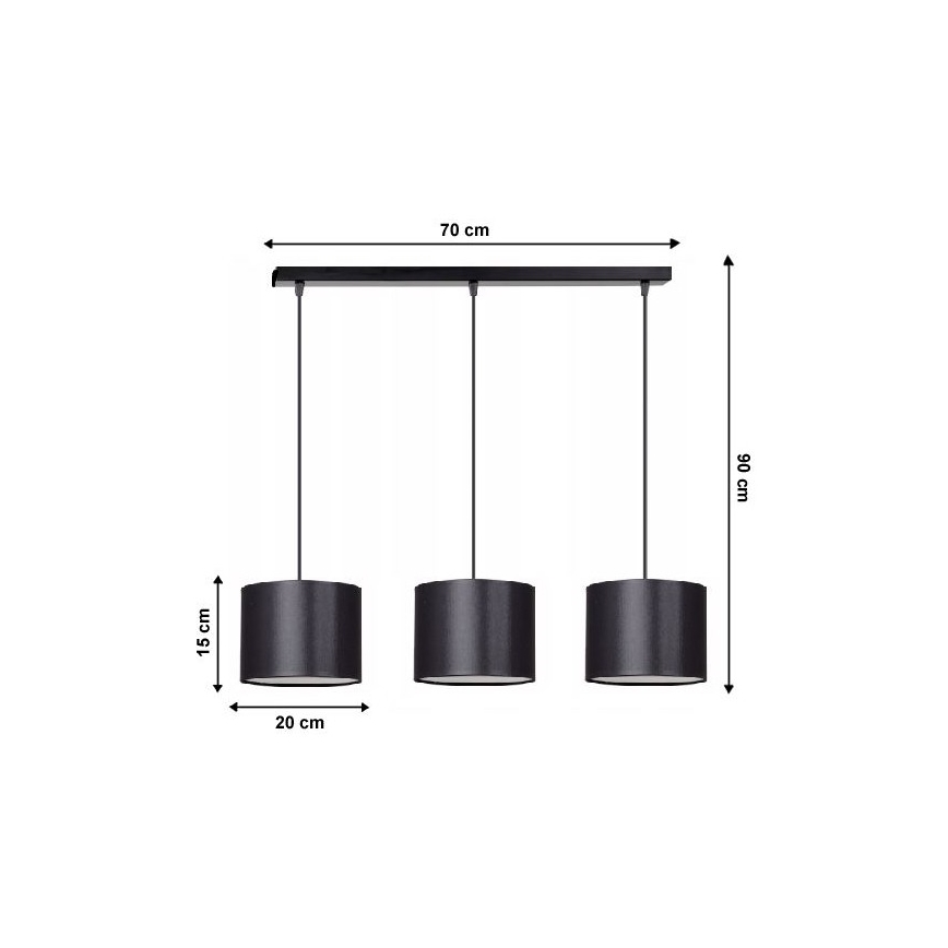 Sietynas, kabinamas ant virvės TUZ 3xE27/60W/230V