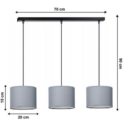 Sietynas, kabinamas ant virvės TUZ 3xE27/60W/230V