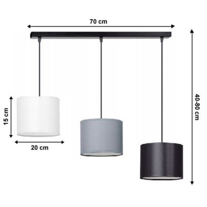 Sietynas, kabinamas ant virvės TUZ 3xE27/60W/230V