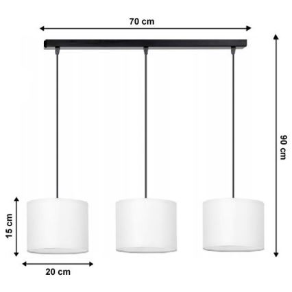 Sietynas, kabinamas ant virvės TUZ 3xE27/60W/230V