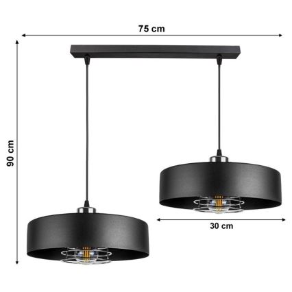 Sietynas, kabinamas ant virvės VEST 2xE27/60W/230V