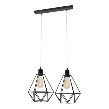 Sietynas KARO 2xE27/15W/230V juoda
