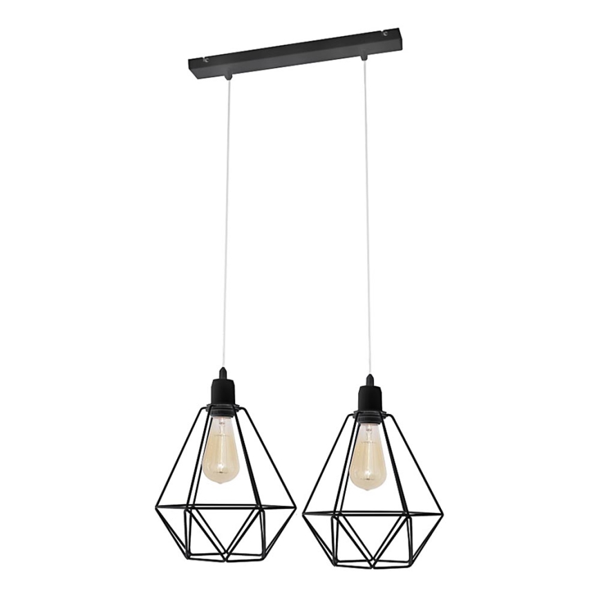 Sietynas KARO 2xE27/15W/230V juoda