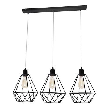 Sietynas KARO 3xE27/15W/230V juoda