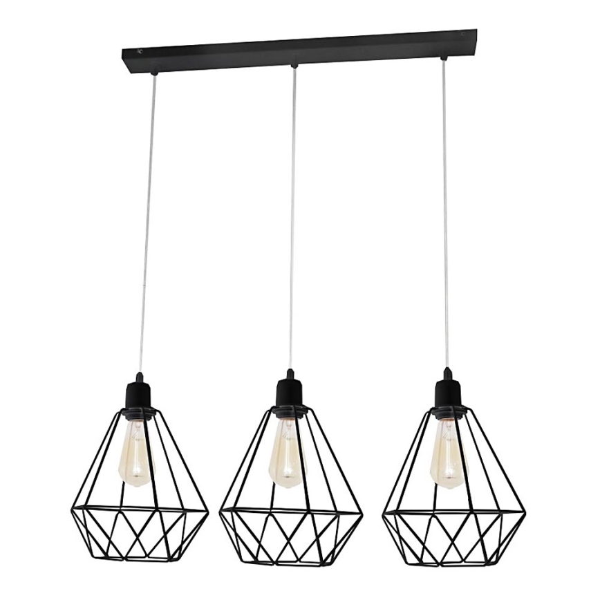 Sietynas KARO 3xE27/15W/230V juoda