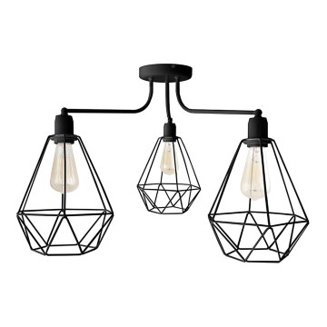 Sietynas KARO 3xE27/15W/230V juoda