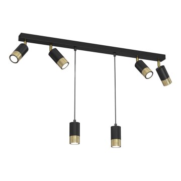 Sietynas LINK 6xGU10/8W/230V 90 cm juodas/žalvaris